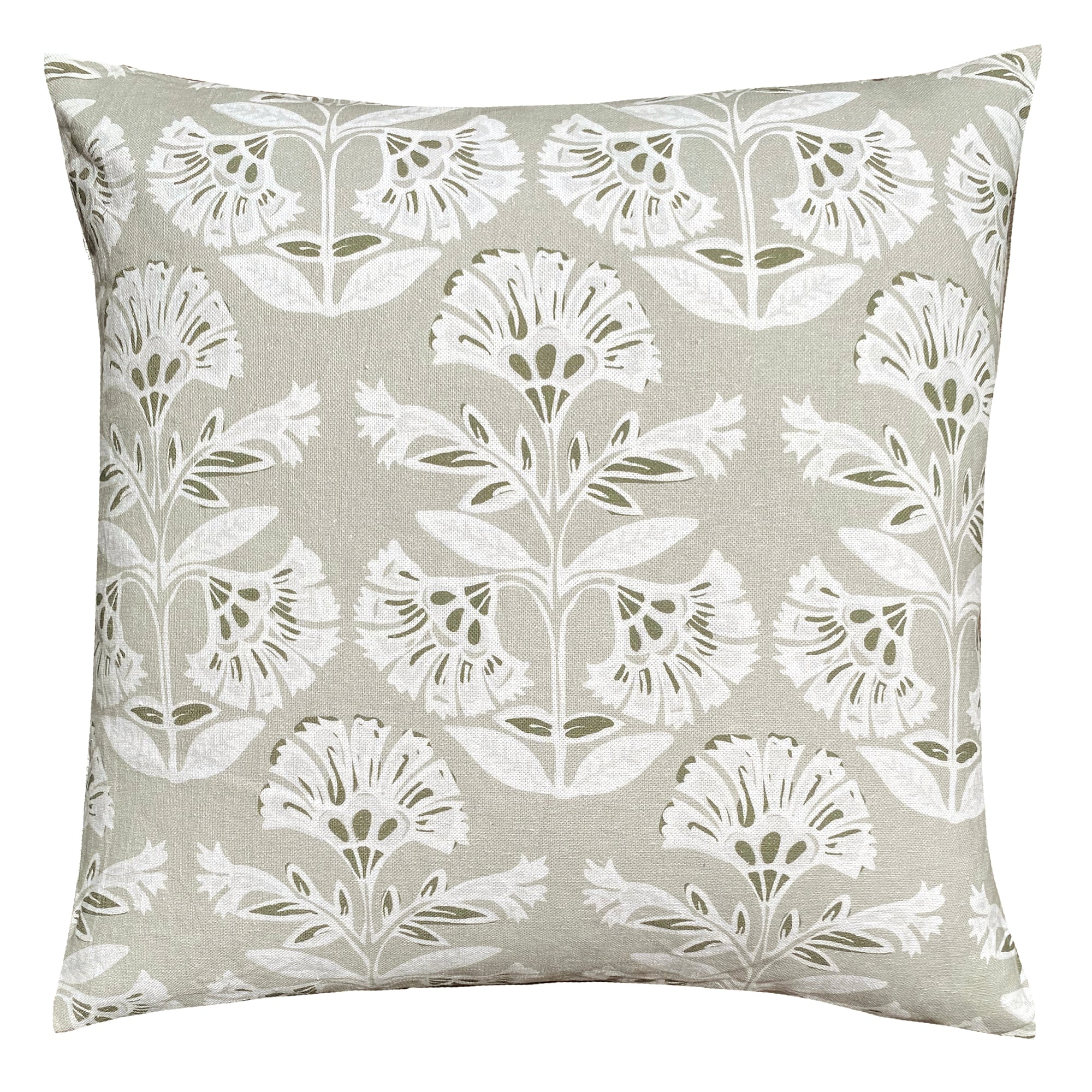 Premium Dorian Sage Green Square Decorative Throw Pillow 50x50cm - Soft Filled Cushion for Sofa, Bed & Home Decor by Zaab