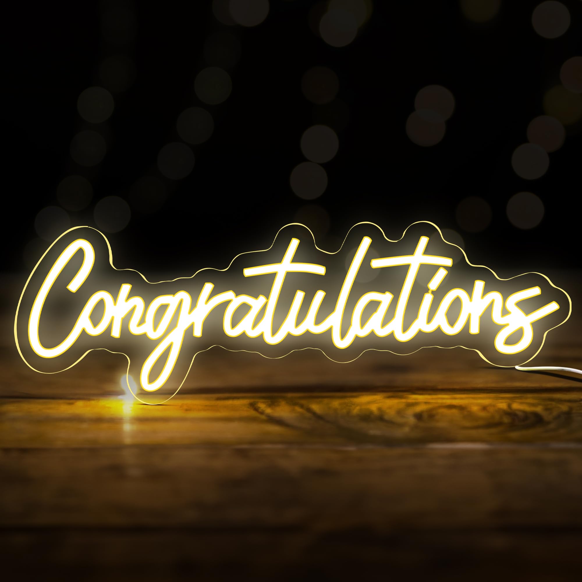 KatchOn Congratulations Neon Sign - 16.5 Inch USB Powered LED Light with On/Off Switch | Perfect for Graduation Decorations, Class of 2025 Backdrop, Party Decor & Photo Booth Props | Ideal for Graduation Parties, Birthday Celebrations & Home Decor