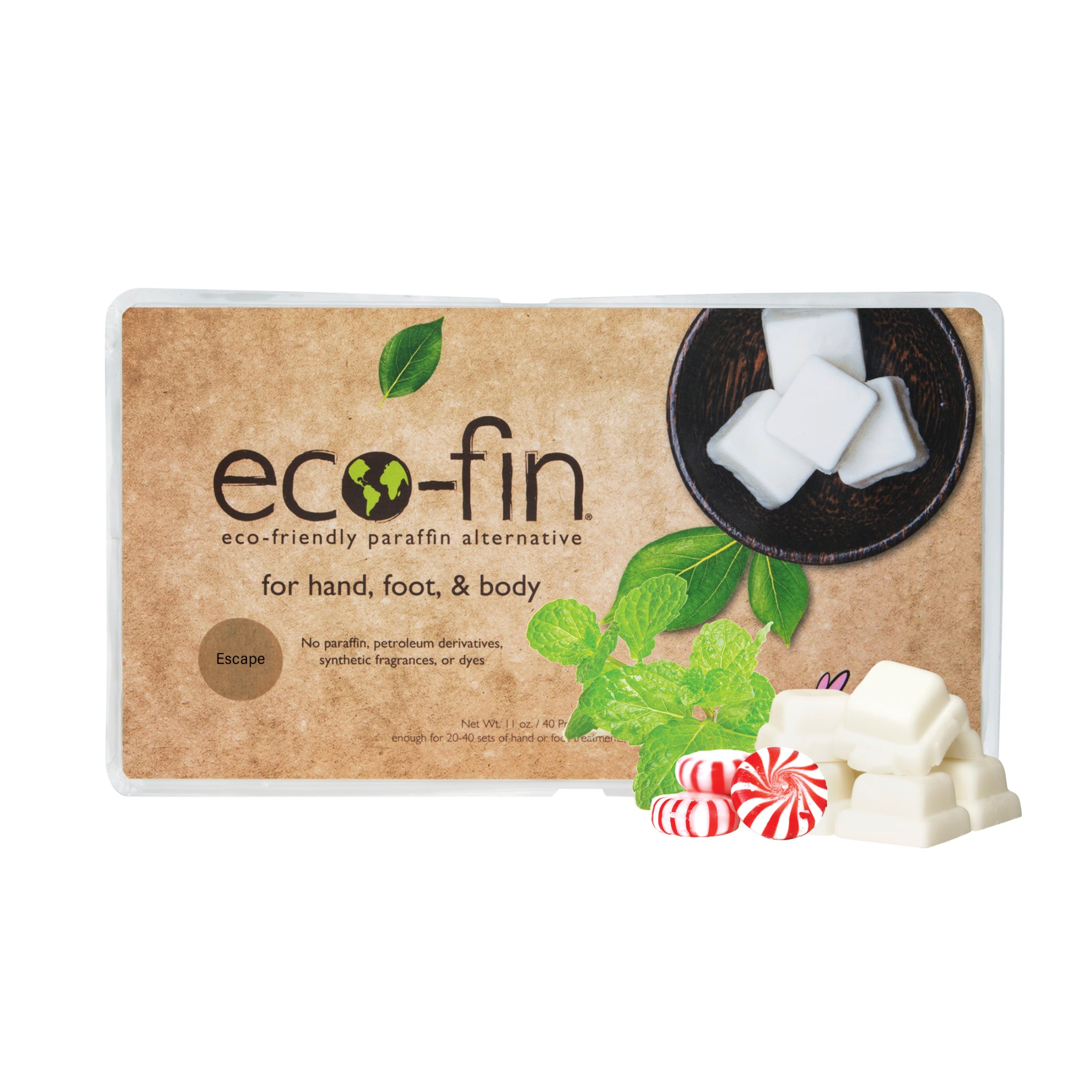 Eco Fin Escape Peppermint Essential Oil - Natural Paraffin Wax Alternative for Aromatherapy, Massage & Relaxation at Home Spa