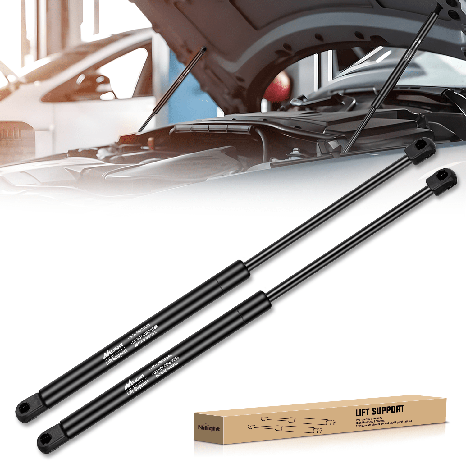 2-Pack Lift Support Struts Replacement for Lexus RX350 & RX450h (2010-2015) - Front Hood Gas Springs Shock Rods - Perfect for Smooth Hood Operation & DIY Car Maintenance