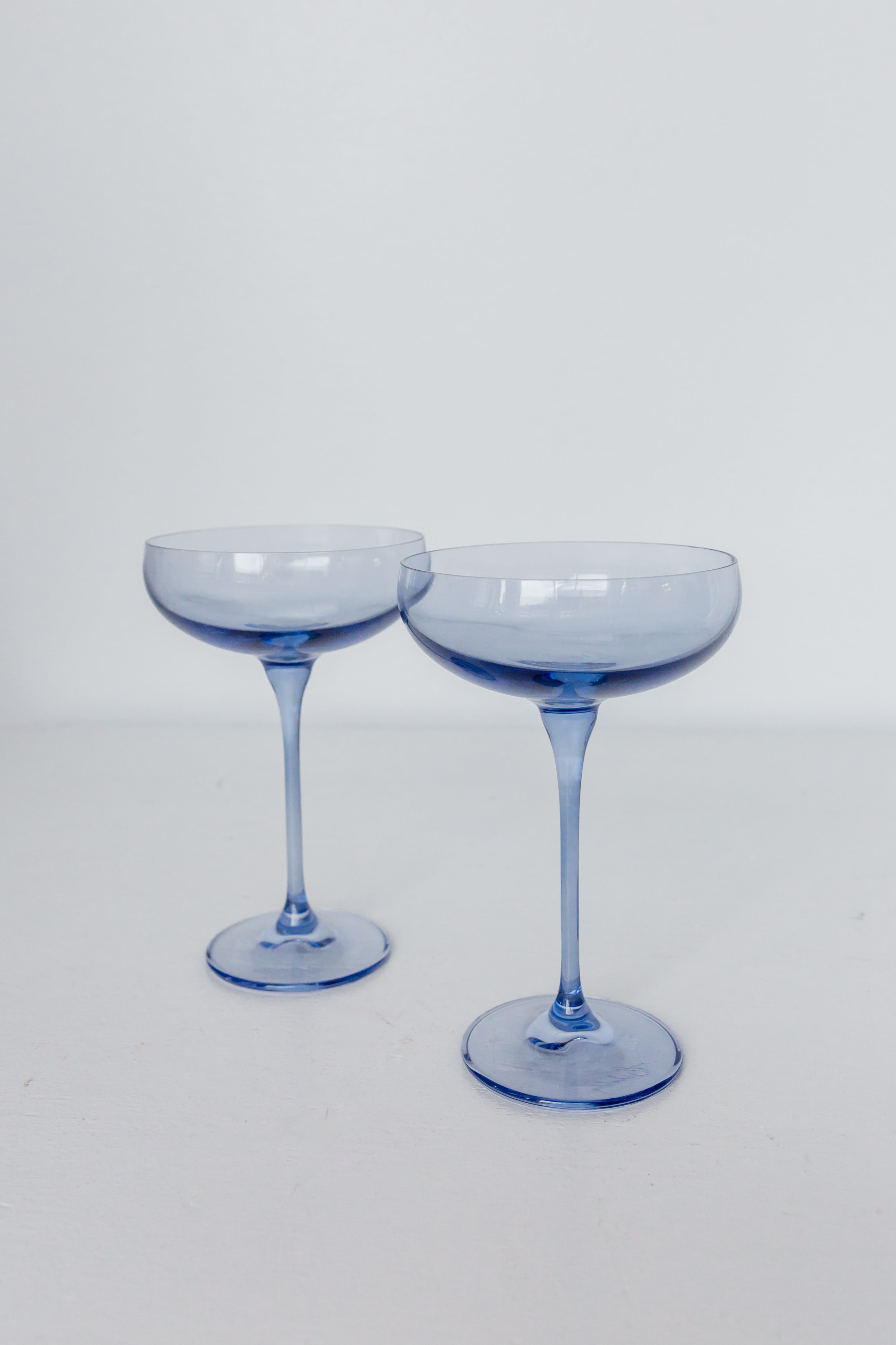 Estelle Colored Champagne Coupe Glasses Set of 2 - Elegant Cobalt Blue Stemware for Wedding Toasts & Cocktail Parties