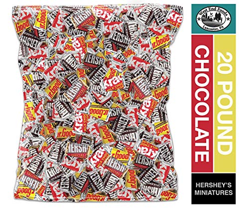 HERSHEY'S Miniatures Assortment Chocolate Bars Bundle - SPECIAL DARK, KRACKEL, MR. GOODBAR & Milk Chocolate (20 lb) - Bulk Party Snacks, Halloween Treats, Office Candy & Holiday Gift Baskets