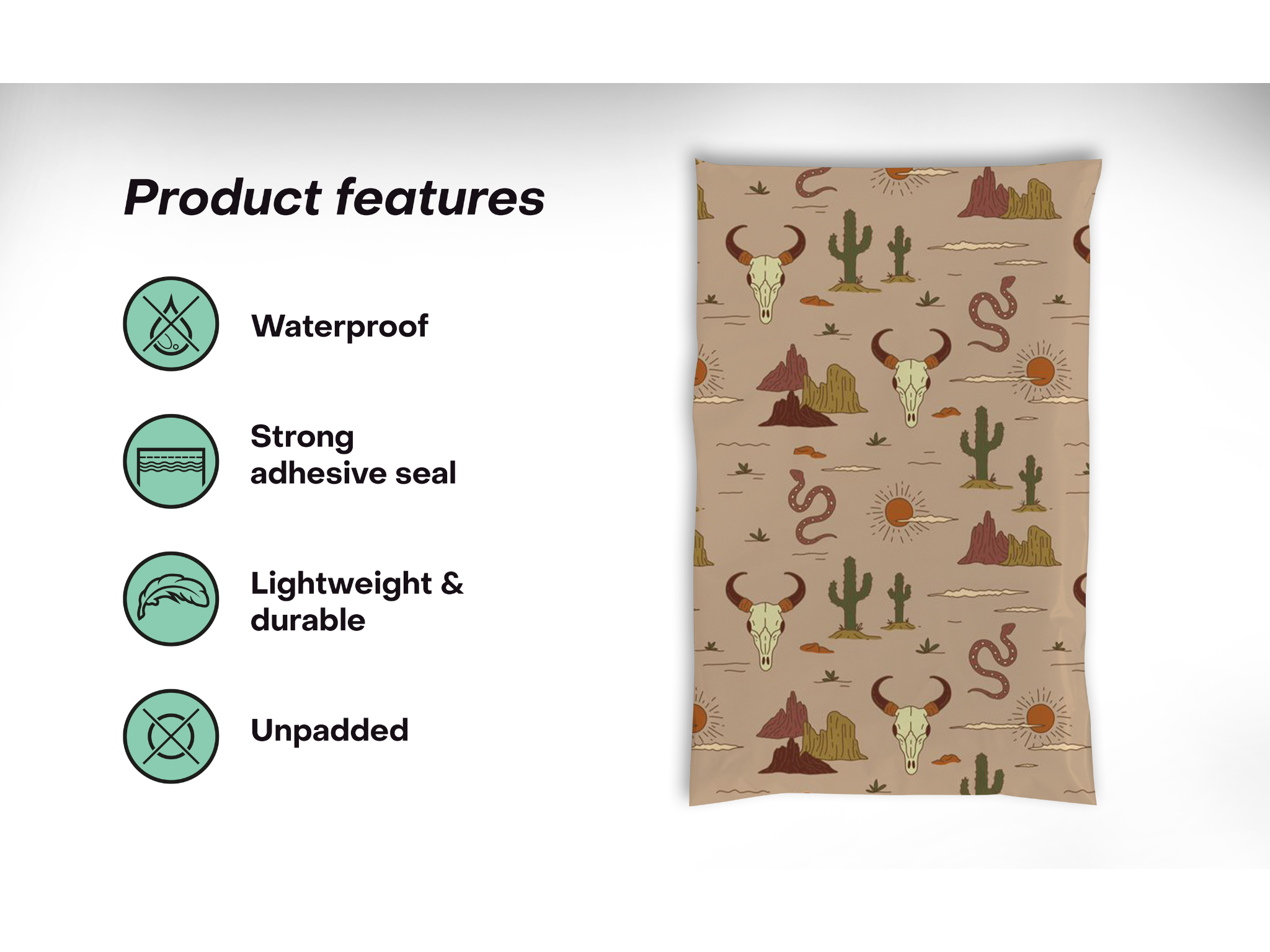 6x9 Wild West Themed Poly Mailers - Eco-Friendly Shipping Envelopes for Ecommerce, Small Businesses & Online Stores | Perfect for Clothing, Jewelry & Accessories