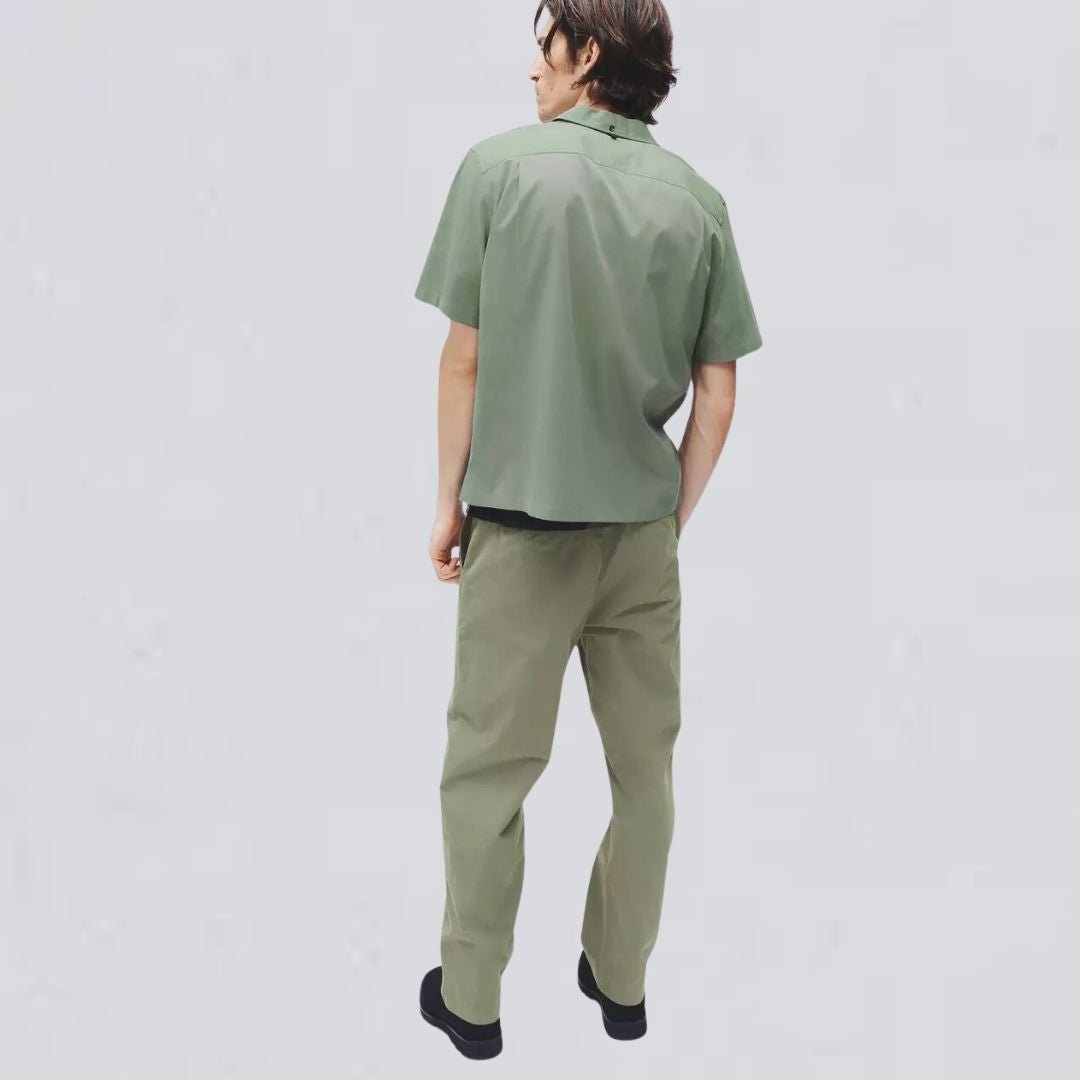 Bradford Peached Cotton Pants for Men - Soft & Comfortable Casual Trousers in Lichen Green | Perfect for Office, Travel & Everyday Wear