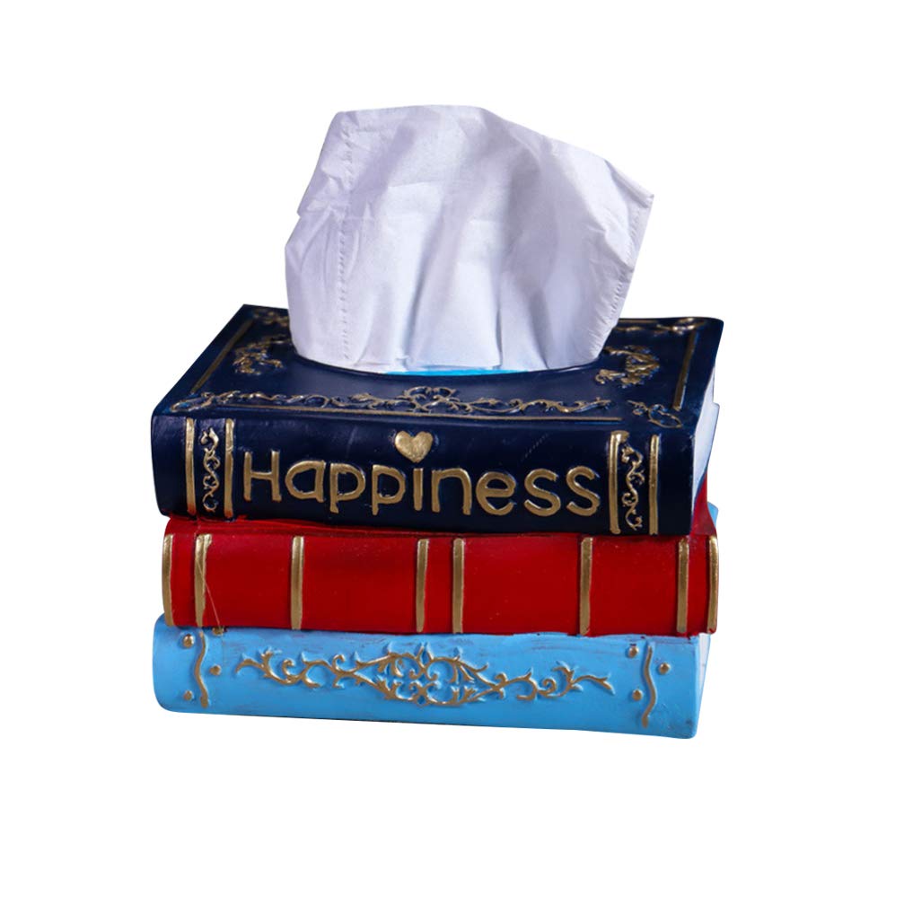 Classic Book Resin Tissue Box Cover for Home & Office Decor