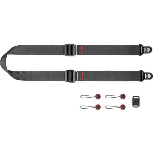 Peak Design Slide Lite Camera Strap (Black) - Adjustable & Comfortable Neck Strap for DSLR & Mirrorless Cameras - Perfect for Travel, Hiking & Photography Enthusiasts