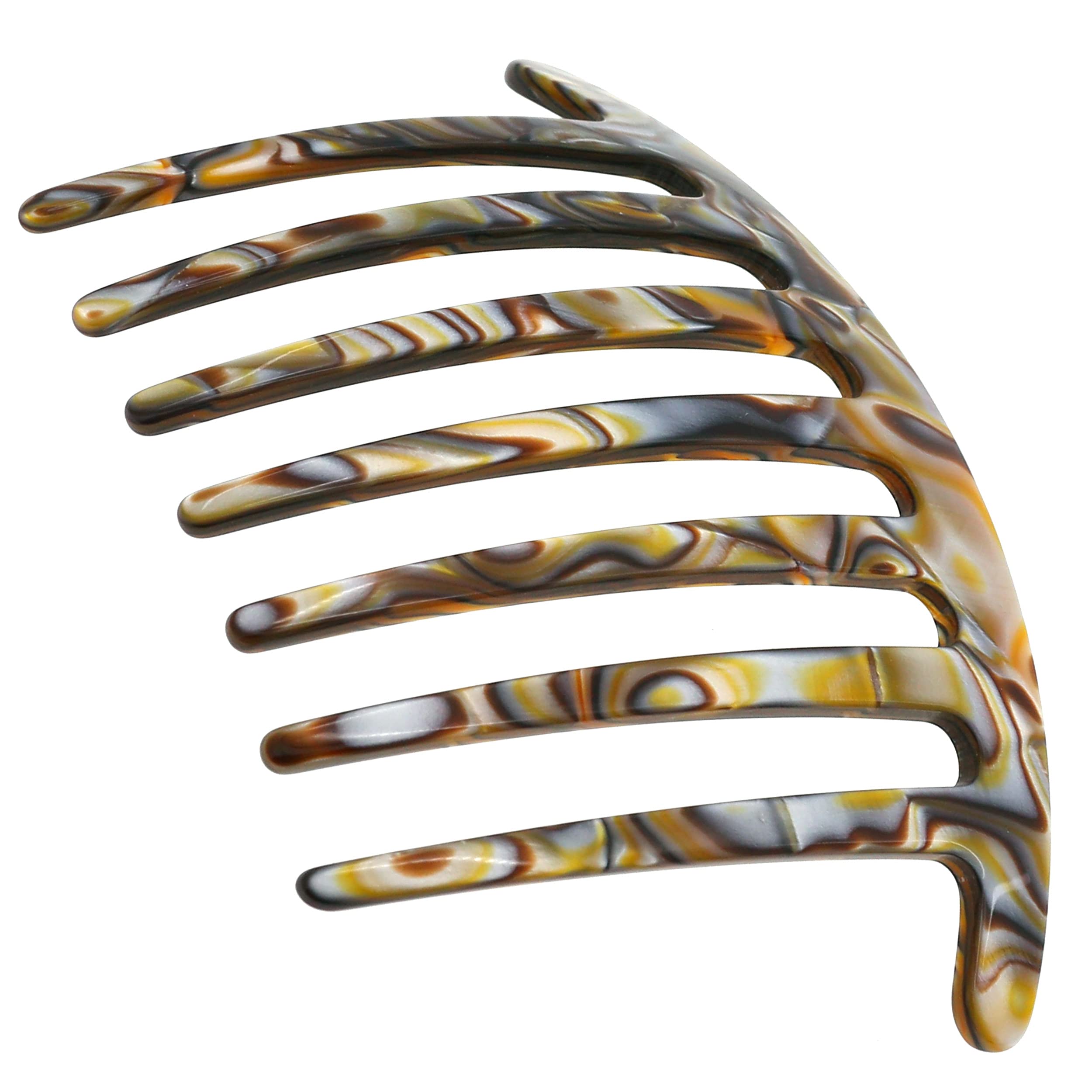 Camila Paris CP3186 French Handmade Side Comb - Onyx Rounded Hair Clip for Women | Strong Hold French Twist, Bun & Chignon Styling | Elegant Hair Accessories Made in France | Perfect for Weddings, Prom & Formal Events