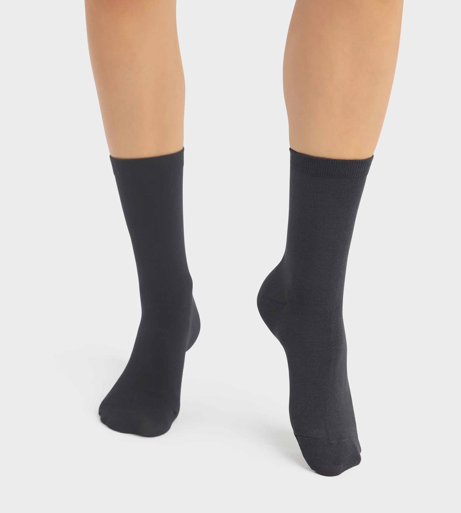 2 Pairs Women's Bamboo Viscose Socks - Anthracite Dim - Soft & Breathable for Everyday Comfort, Yoga, and Relaxation