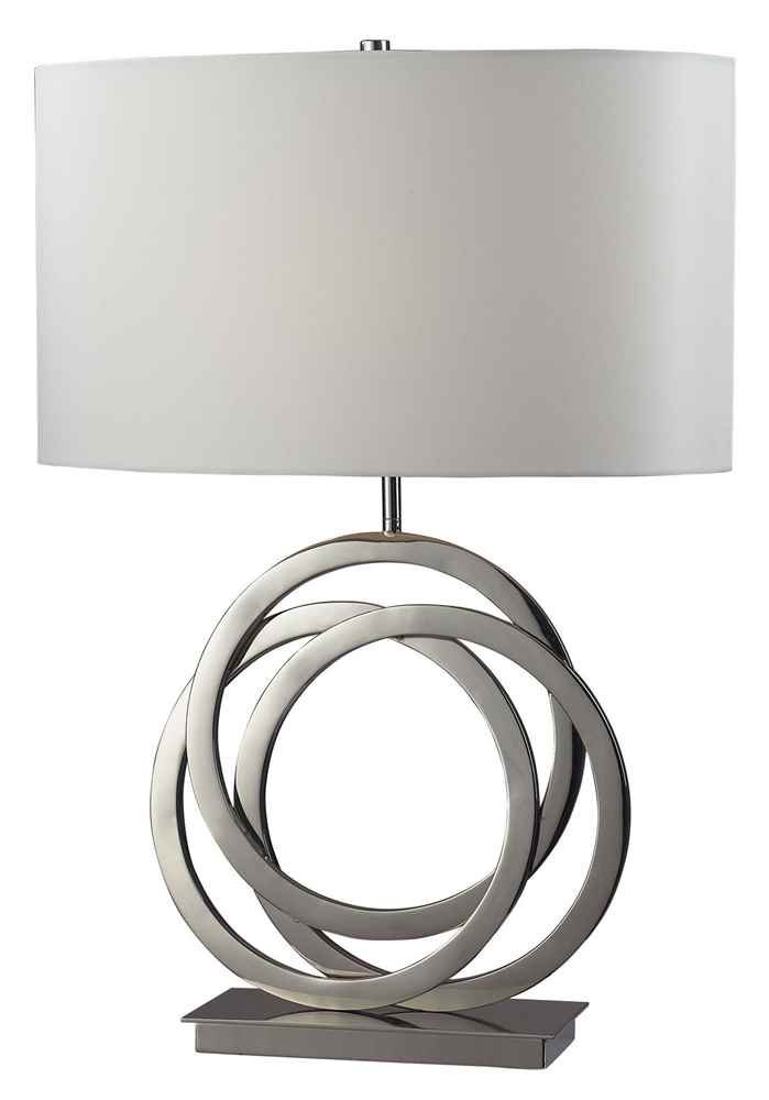 ELK Lighting Trinity LED Table Lamp - Polished Nickel Finish with Pure White Shade - Modern Desk Lamp for Home Office, Bedroom Nightstand & Living Room Decor