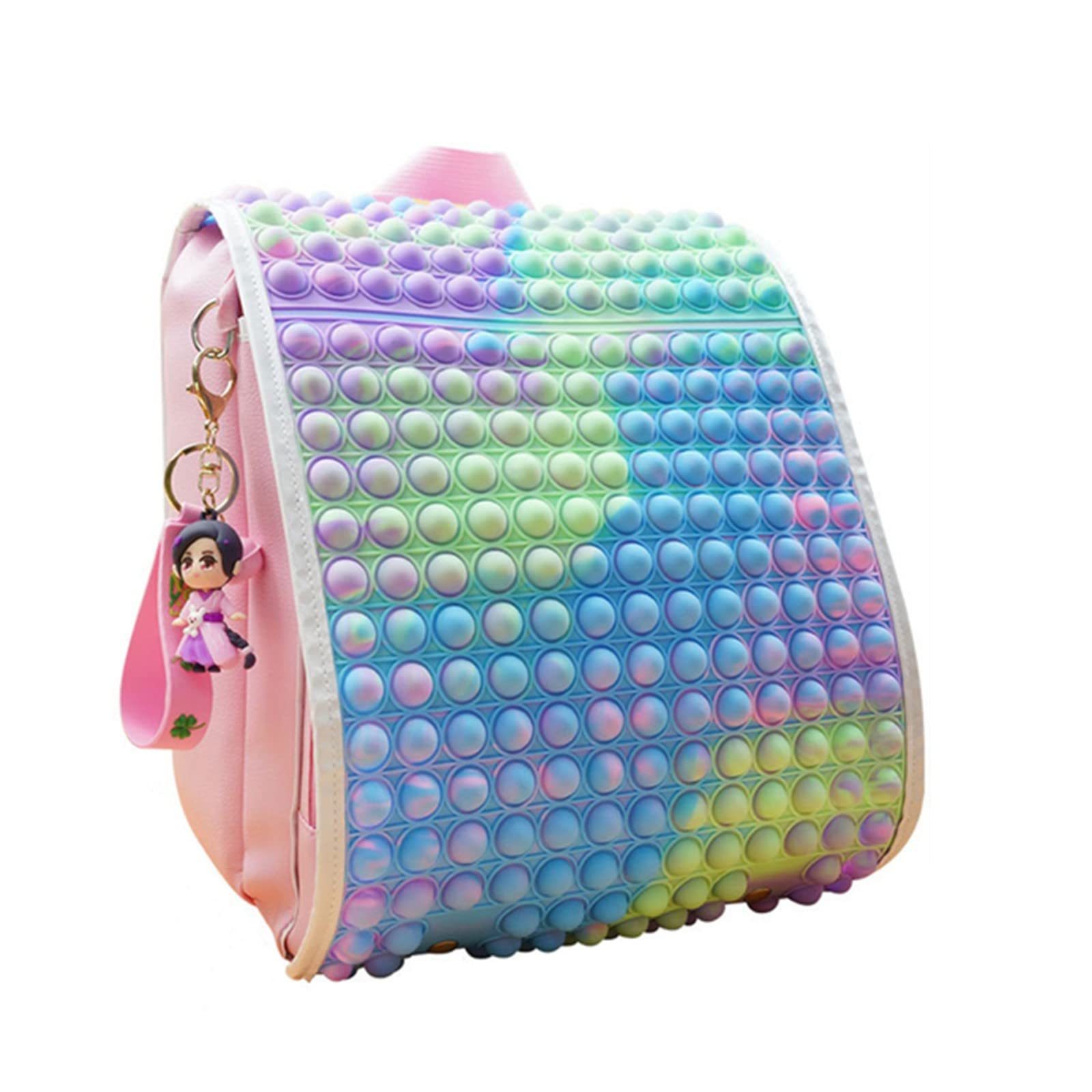 **Pop It Backpack Purse for Girls - Fidget Shoulder Bag with Push Bubble Sensory Toy for Stress Relief | School Backpack, Student Gift, Anti-Anxiety Toy for Kids & Adults**    *(Perfect for School, Travel, Playtime & Stress Relief - Fun Sensory Toy for Kids, Teens & Adults!)*