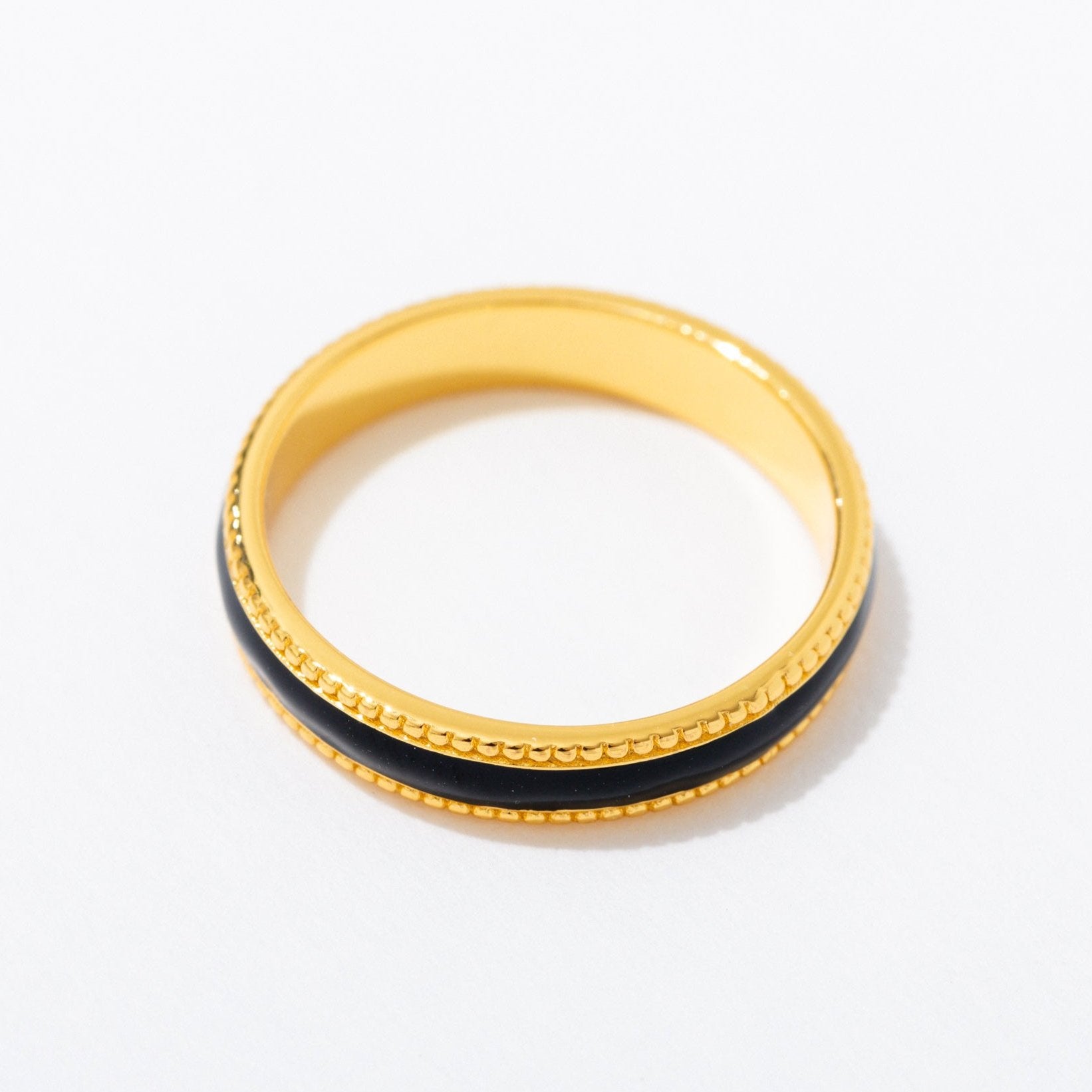 14K Gold Enamel Eternity Ring for Women - Durable & Hypoallergenic Wedding Band, Anniversary Gift - Perfect for Everyday Wear & Special Occasions
