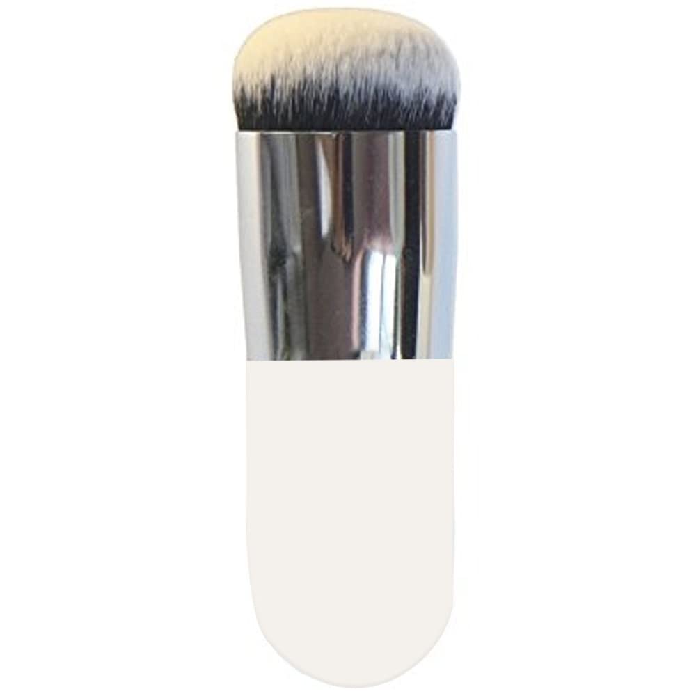 Allin Exporters Chubby Pier Foundation Makeup Brush - Synthetic Fiber BB Cream Concealer & Powder Brush Set - Soft Cosmetic Face Brush for Flawless Makeup Application (Golden/White) - Perfect for Daily Makeup, Contouring & Professional Makeup Artist Kit