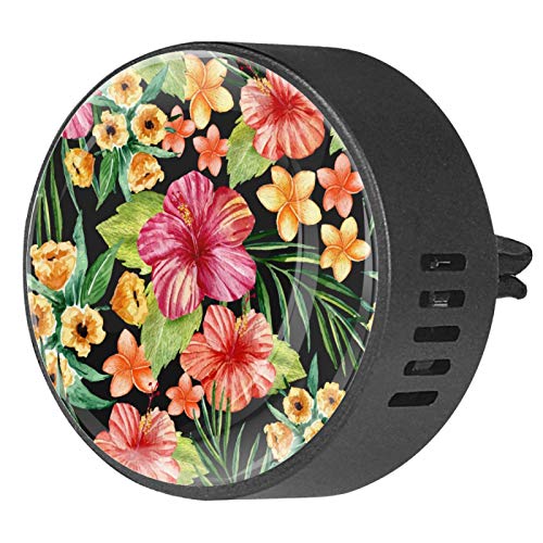 AISSO Tropical Floral Scented Car Air Freshener - Essential Oil Diffuser Vent Clip for Car, Office & Home | EVA Locket Aromatherapy Decor with Custom Designs | Perfect for Road Trips, Work Spaces & Relaxation Areas