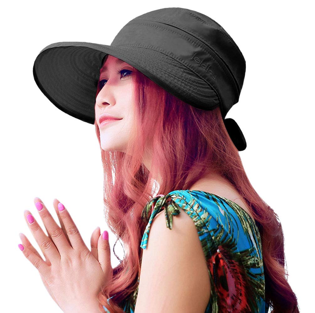HINDAWI Women's UV Protection Wide Brim Sun Hat - Foldable Summer Beach Hat for Outdoor Activities, Gardening, Travel & Vacation Accessories
