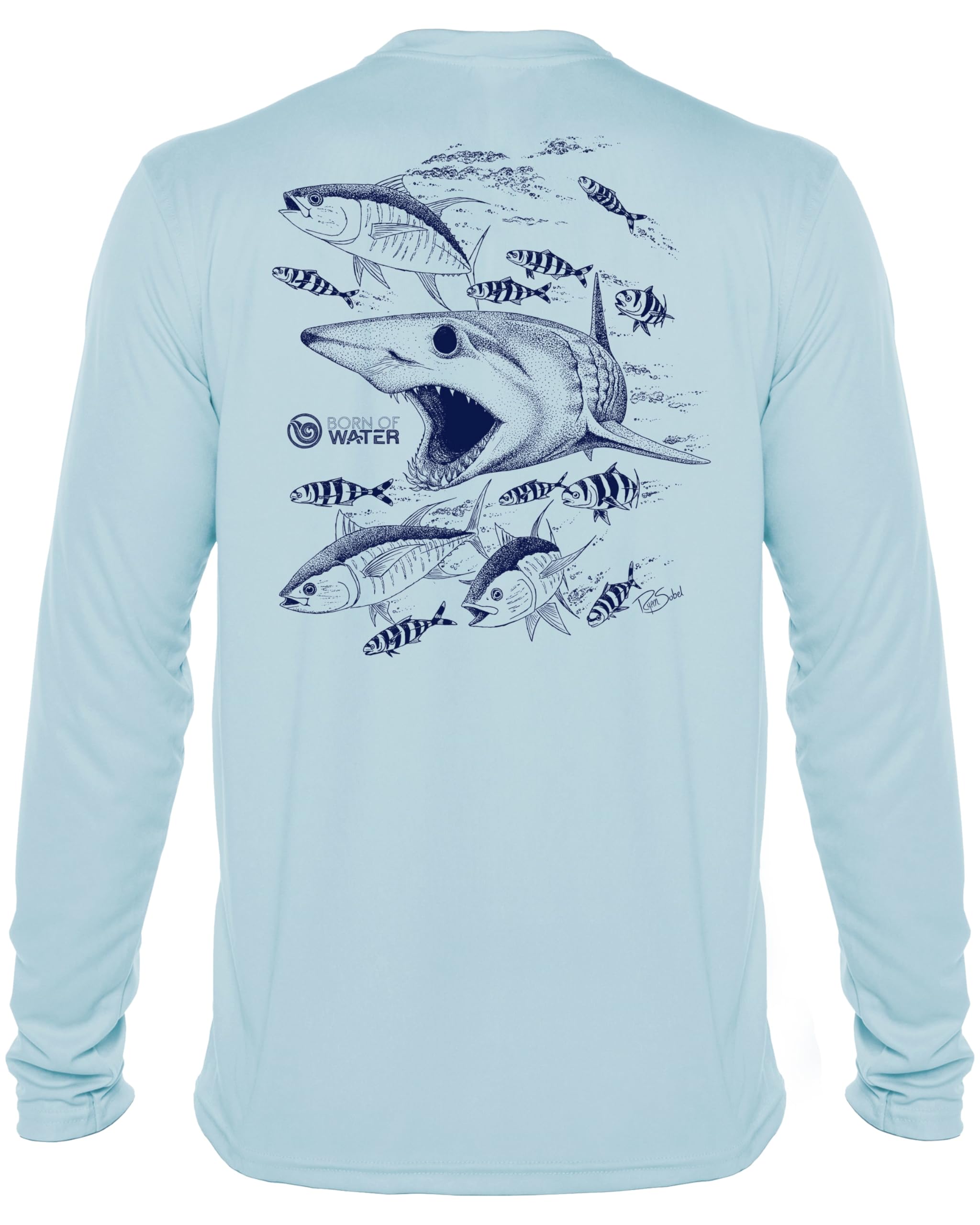 Mako Shark UV UPF+ 50 Long Sleeve Protection T-Shirt for Outdoor Activities and Sun Safety