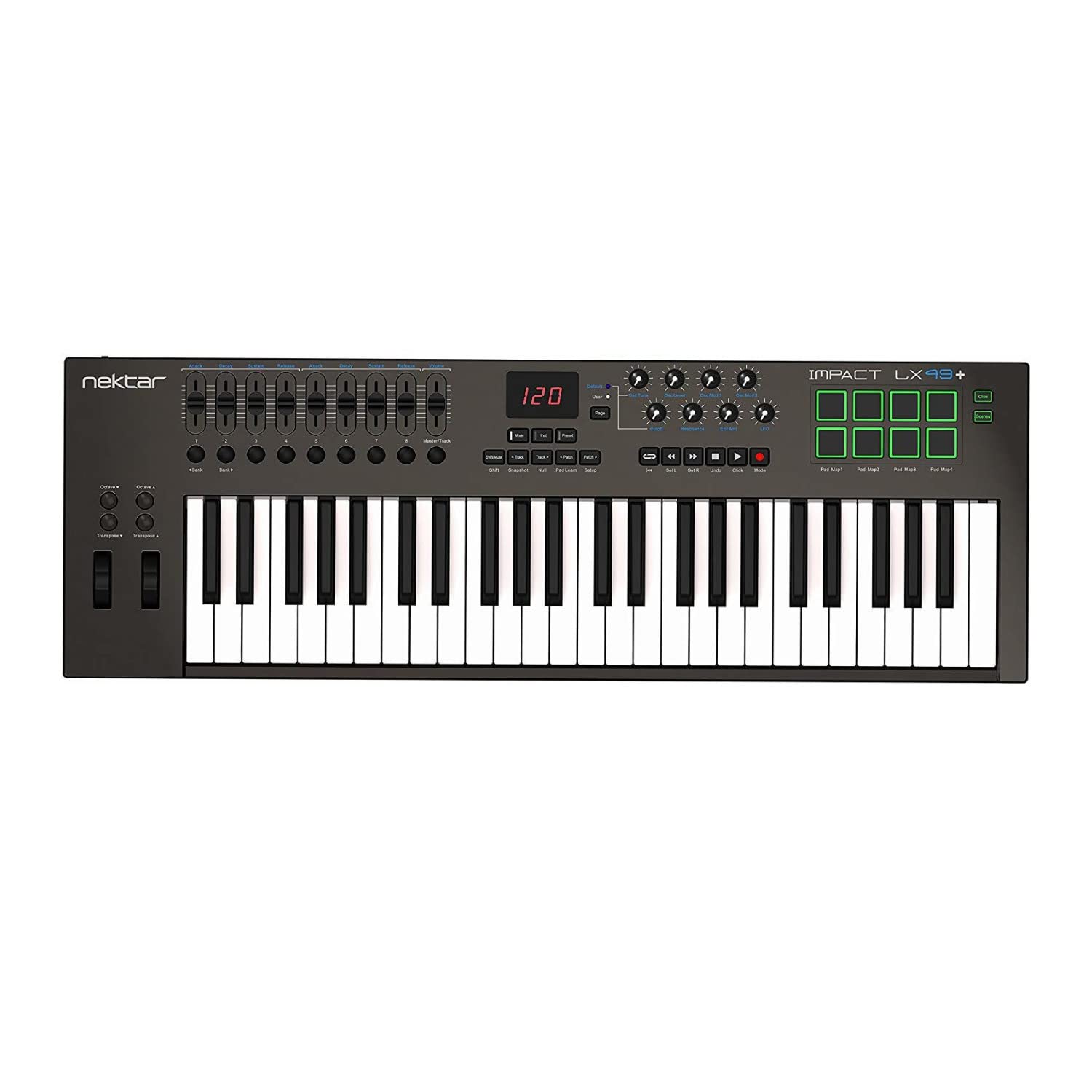 Nektar Impact LX 49+ USB MIDI Keyboard Controller - Professional Music Production Tool for Home Studio & Live Performance