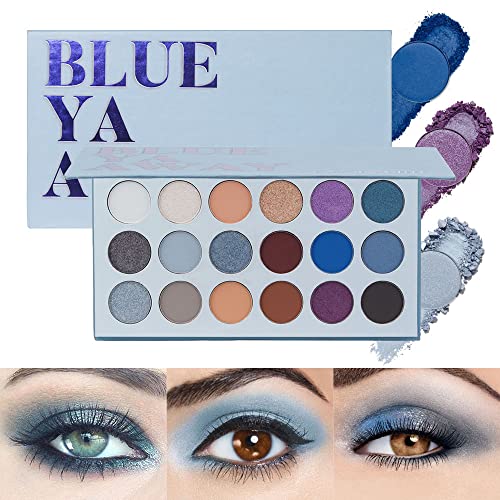 AMY'S DIARY Blue Glitter Eyeshadow Palette - Light Blue Sparkle Shimmer Makeup with Waterproof Formula | Perfect for Party, Cosplay & Night Out Looks (Shade 01)