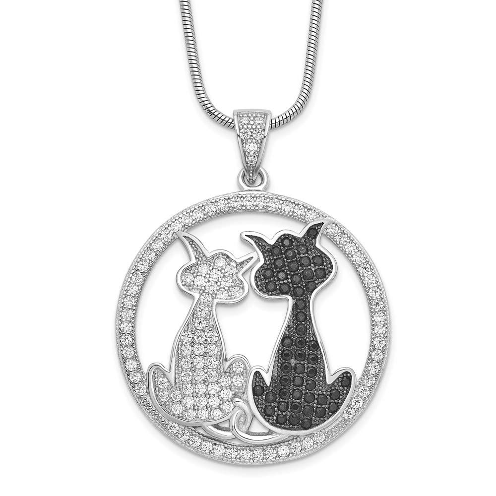 925 Silver Cat Necklace for Women - CZ Pendant Gift for Her, Perfect for Casual & Formal Wear
