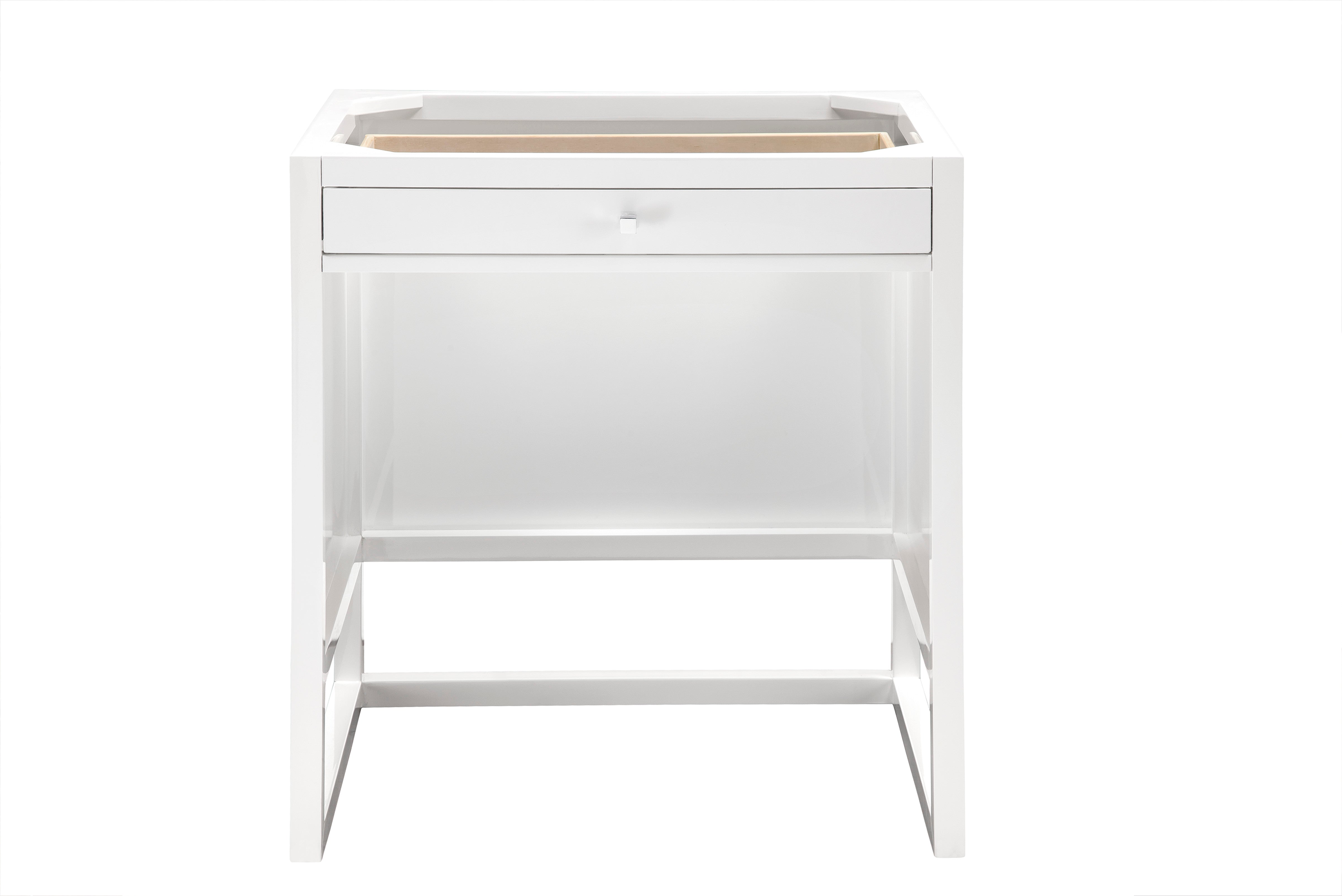 Athens 30-Inch Glossy White Makeup Vanity Countertop Unit - Perfect for Bedroom, Bathroom & Salon Organization