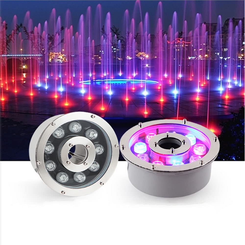 TWXG LED Pool Light Ring - Stainless Steel Underwater Light for In-Ground Pools, Fountains, Fish Ponds & Garden Landscaping (6W/9W/12W/18W) - Perfect for Backyard, Commercial Spaces & Water Features