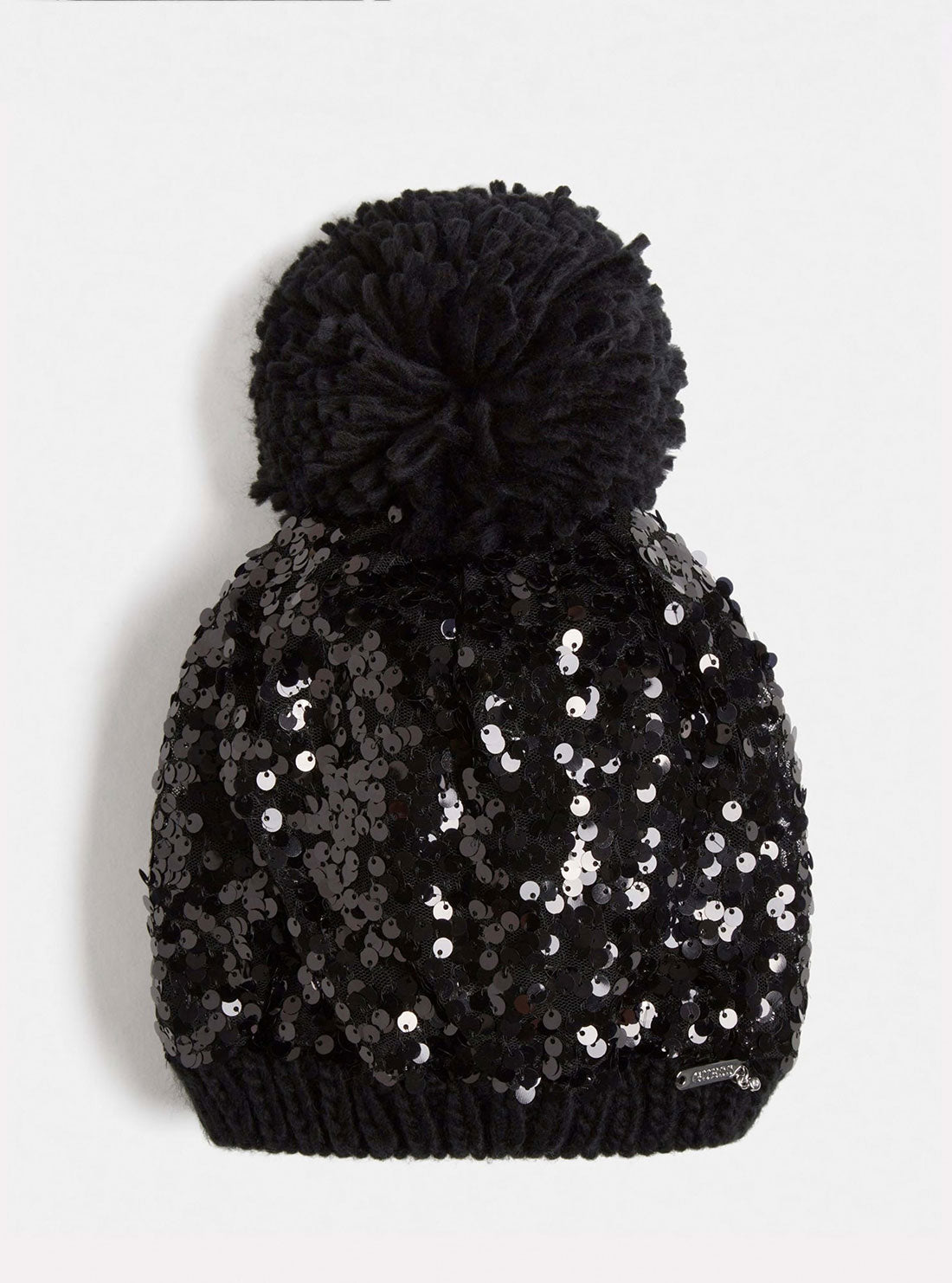 Black Sequin Beanie Hat for Women - Sparkly Winter Knit Cap with Glitter - Perfect for Christmas, Parties, and Cold Weather Fashion