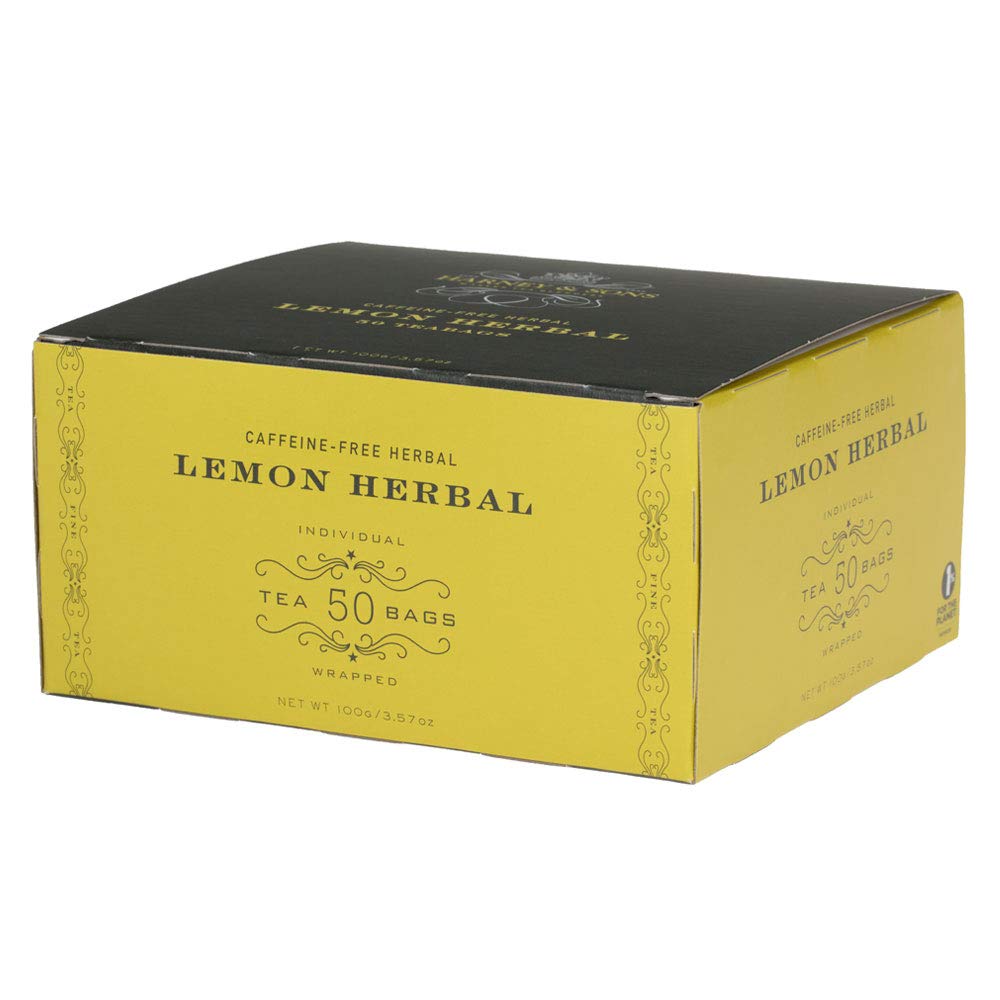 Harney & Sons Herbal Tea - Lemon Flavor, 50 Tea Bags | Caffeine-Free, Natural Ingredients | Perfect for Relaxation, Afternoon Tea & Gifts