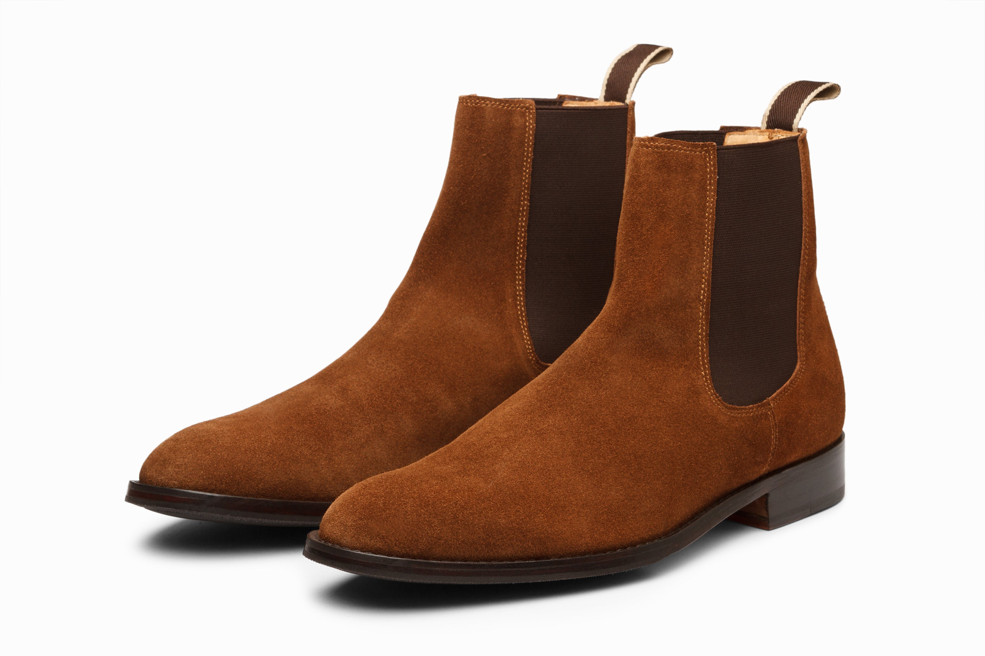 Men's Chelsea Boots in Cognac Suede - Comfortable Ankle Boots for Casual & Dress Wear | Perfect for Office, Date Night & Fall Fashion