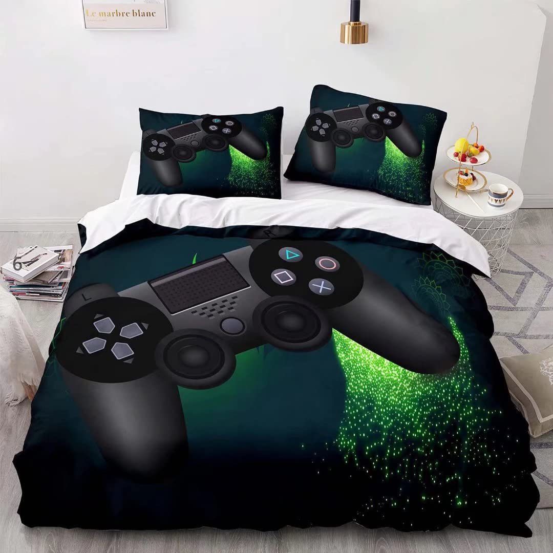 Online Gaming Gamepad Twin Duvet Cover - Joystick Controller Themed Bedding Set for Gamers | Soft Comforter Cover for Bedroom Decor | Perfect for Gaming Rooms & Teen Bedrooms