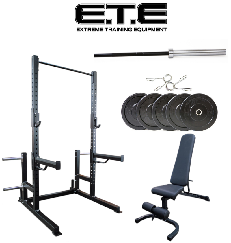 Premium Heavy Duty Squat Rack with Pull-Up Bar & Weight Plate Storage - Home Gym Equipment for Strength Training & Powerlifting Workouts