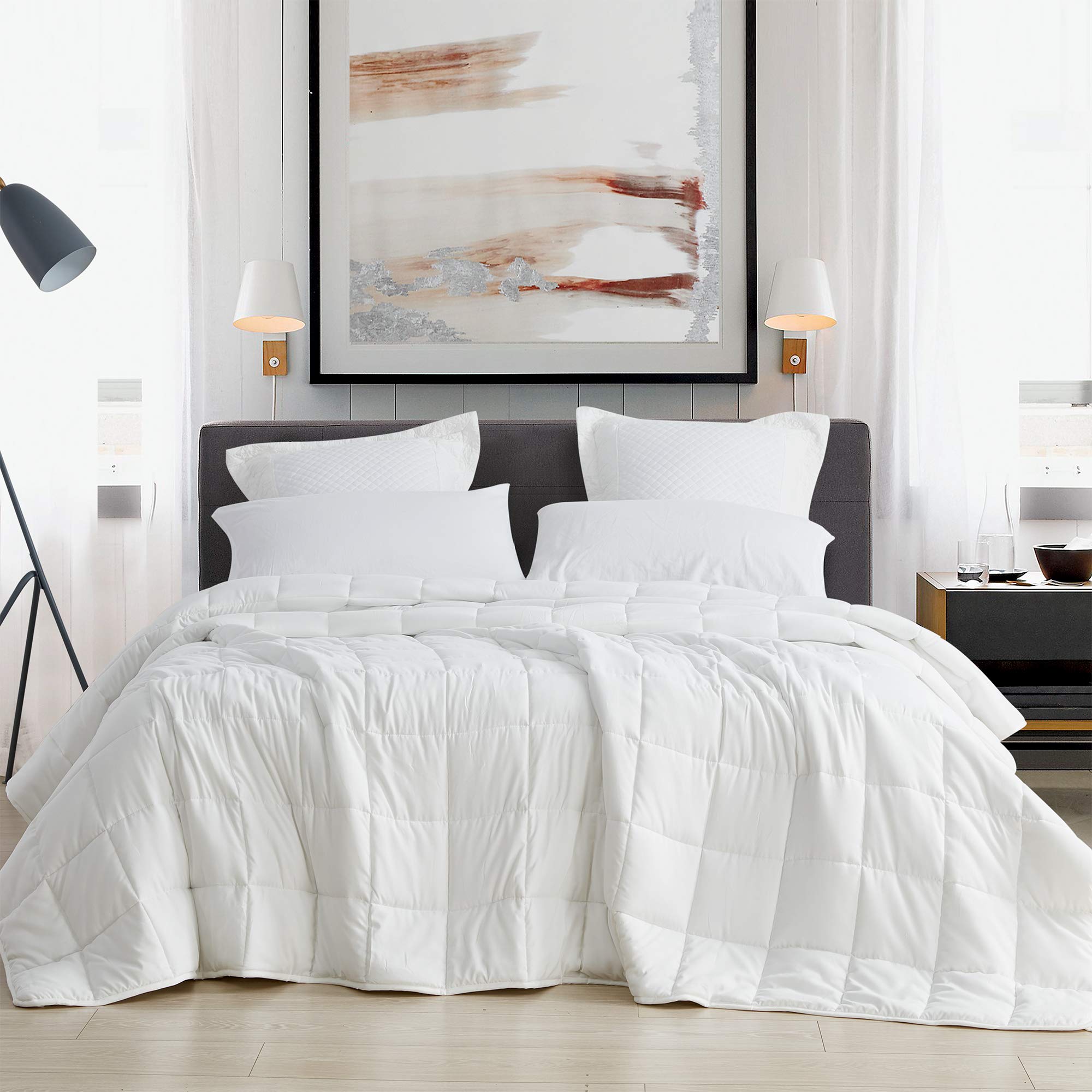 Byourbed Chommie - Oversized Weighted King Comforter - Premium White Bedding for Ultimate Comfort - Perfect for Stress Relief & Better Sleep