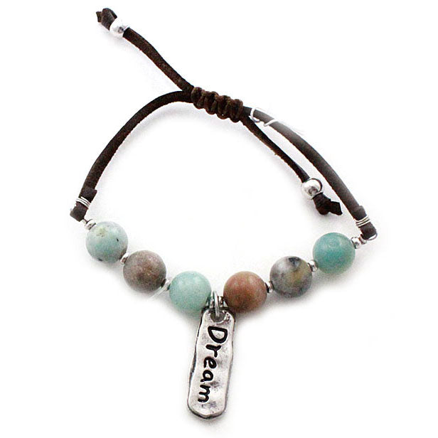 Dream Charm Semi-Precious Stone Bracelet - Handmade Adjustable Beaded Jewelry for Women, Gift for Her | Boho Style, Meditation, Yoga & Everyday Wear