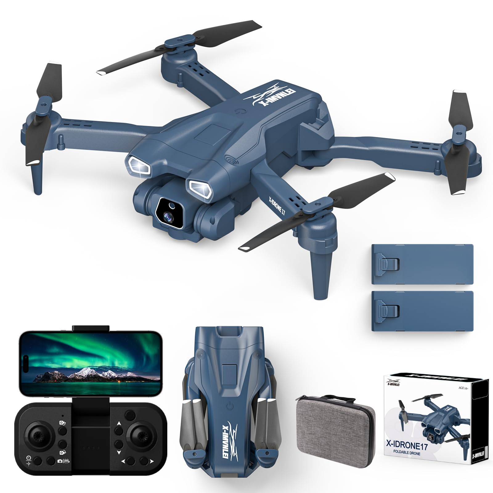 **Foldable Drone with 2 HD 1080P Cameras & WiFi FPV - RC Quadcopter for Adults & Beginners, 135° Adjustable Camera, Optical Flow Positioning, 3D Flip, One Key Start, 2 Batteries - Perfect for Aerial Photography, Travel & Outdoor Adventures**