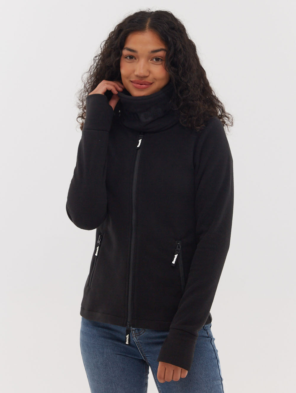 Women's Soft Microfleece Wrap Neck Zip Up Jacket - Cozy Winter Outerwear for Hiking, Camping & Outdoor Activities