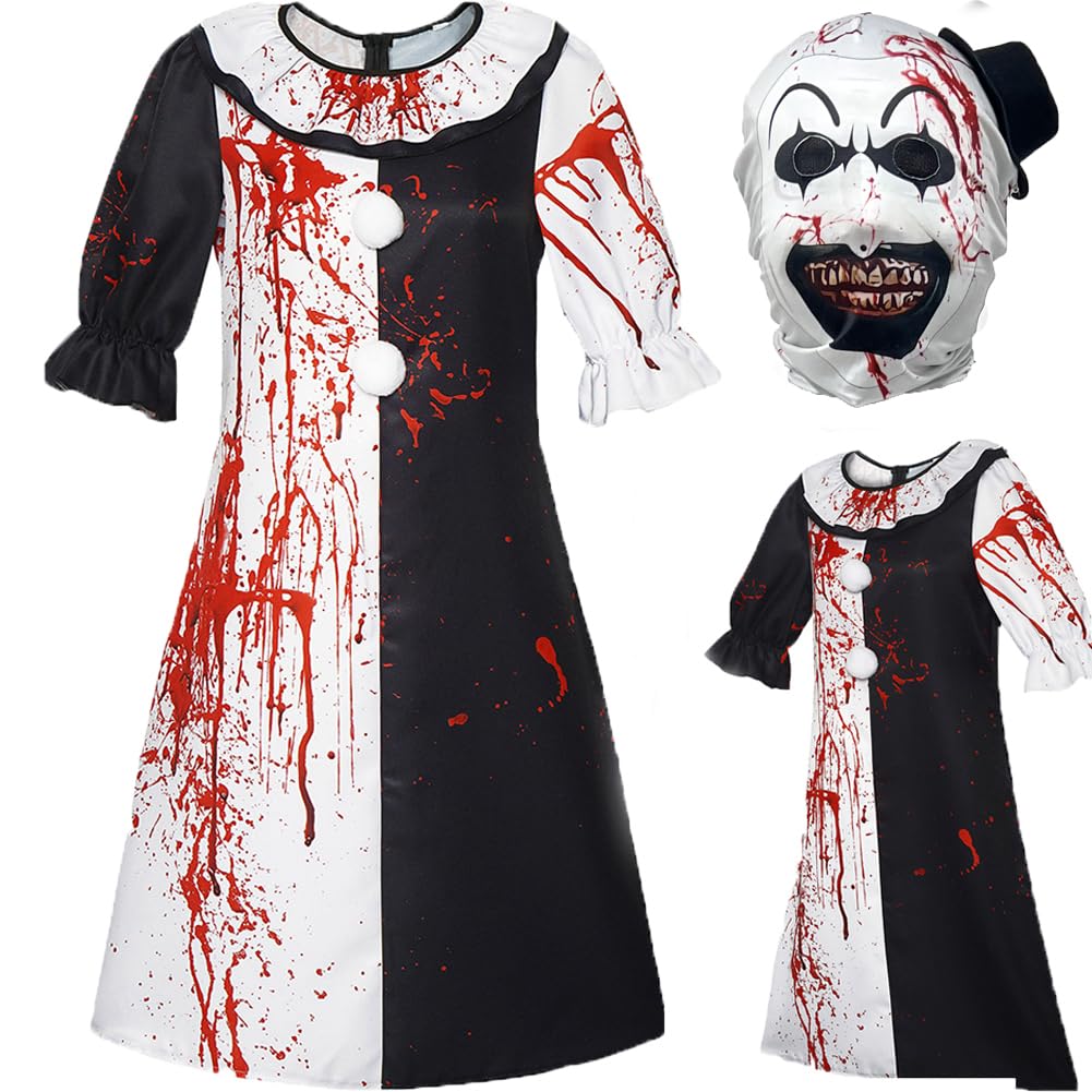 Clown Cosplay Costume Full Set with Mask - Halloween Party Outfit for Women | Perfect for Halloween Parties, Cosplay Events & Themed Performances