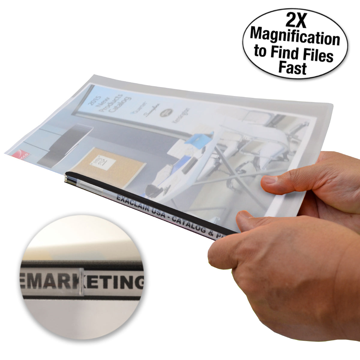 Ultimate Office MagniFile™ Clear Report Covers - 11 Magnified Sliding Bars for Binding & Indexing 65-Page Presentations - Crystal Clear Covers with Back Pocket for Loose Sheets & Business Cards (5-Pack) - Perfect for Professional Reports, Presentations & Document Organization