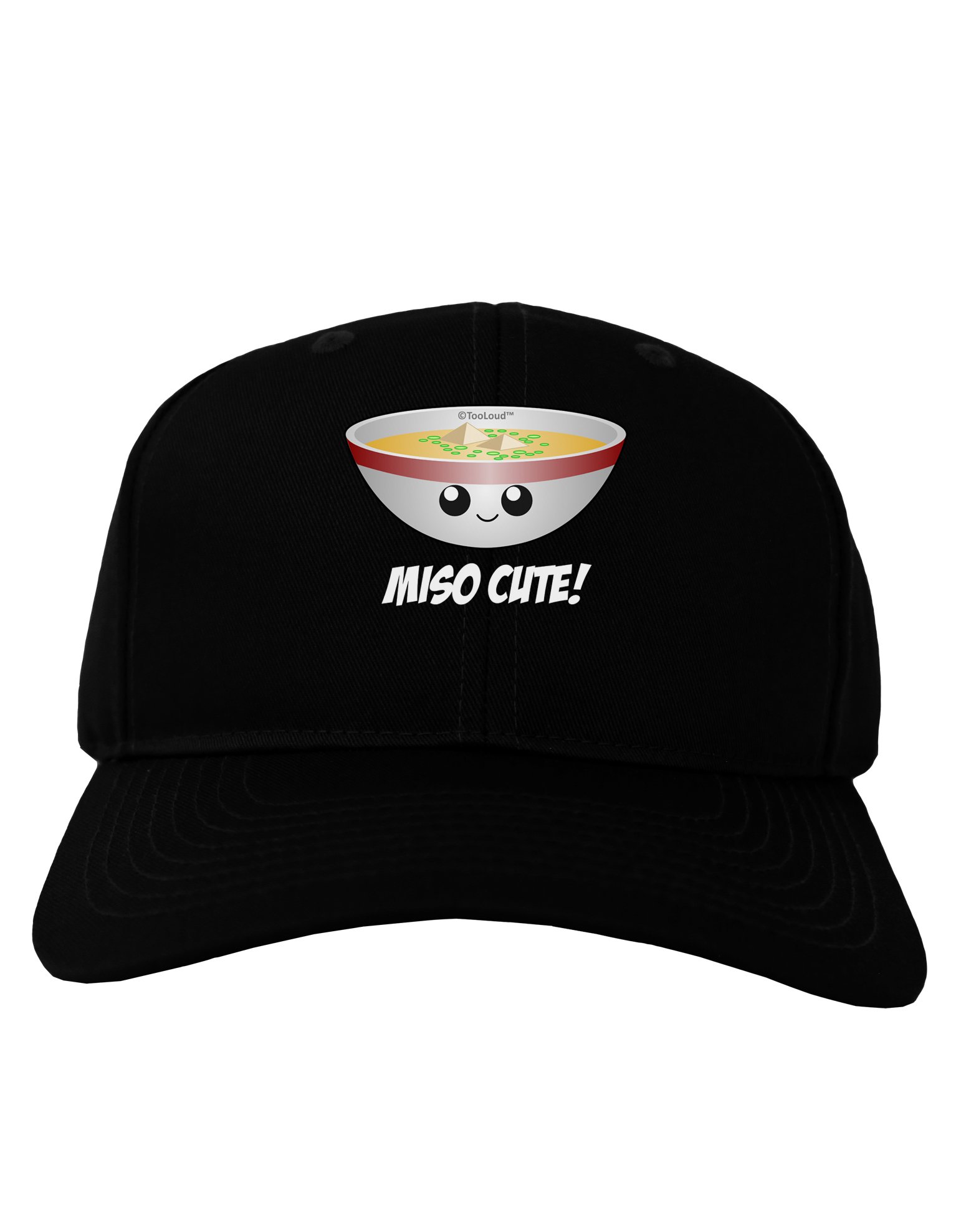 TOOLOUD Miso Cute Baseball Cap - Dark Adult Adjustable Hat for Miso Soup Lovers, Kawaii Fashion & Casual Wear