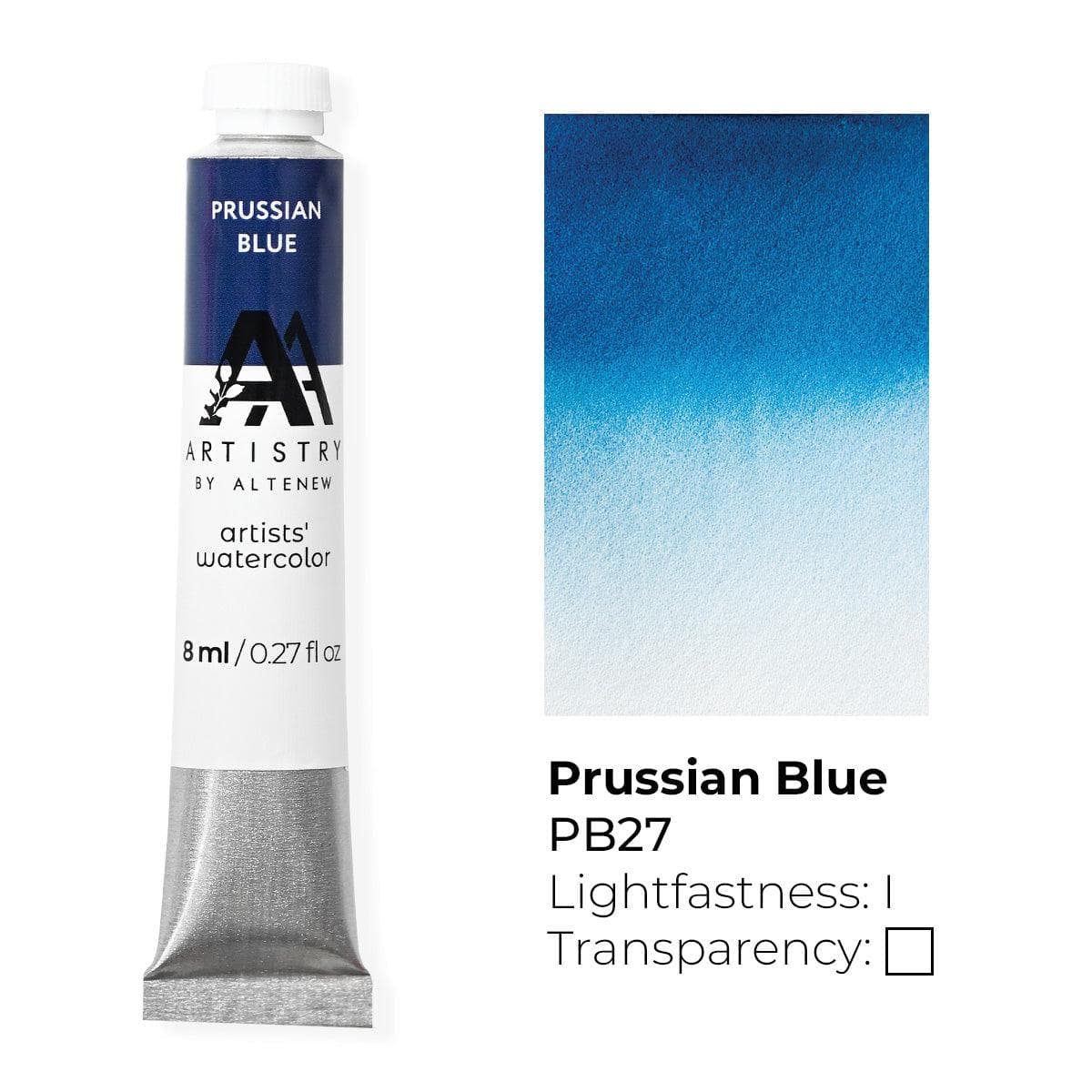 Professional Prussian Blue Watercolor Paint Tube for Artists - Perfect for Landscapes, Sketches & Fine Art Painting