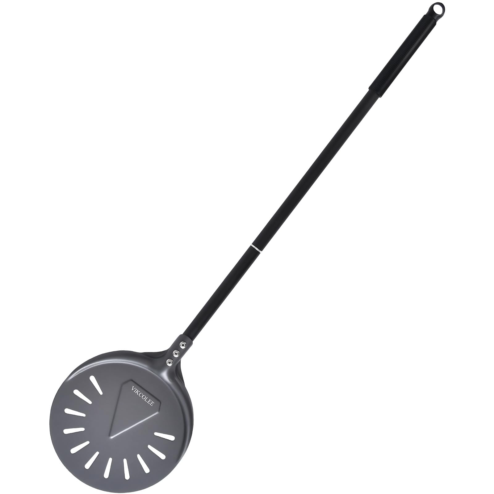 8 Inch Round Turning Pizza Peel with 25 Inch Handle - Professional Anodized Aluminum Pizza Spatula (33 Inch Overall) - Perfect for Home Kitchens, Pizzerias & Outdoor Pizza Ovens