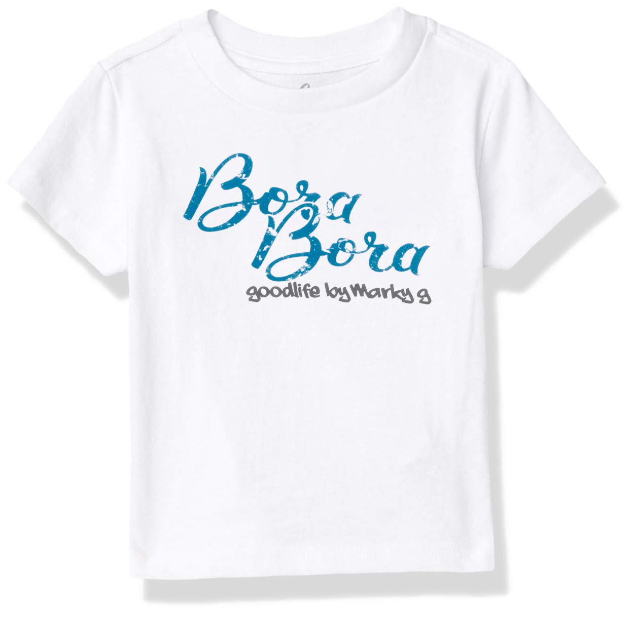 Marky G Apparel Boys' Printed Bora Graphic Cotton Jersey T-Shirt - Soft Breathable White Tee for Kids Size 7 - Perfect for School, Playdates & Casual Outings