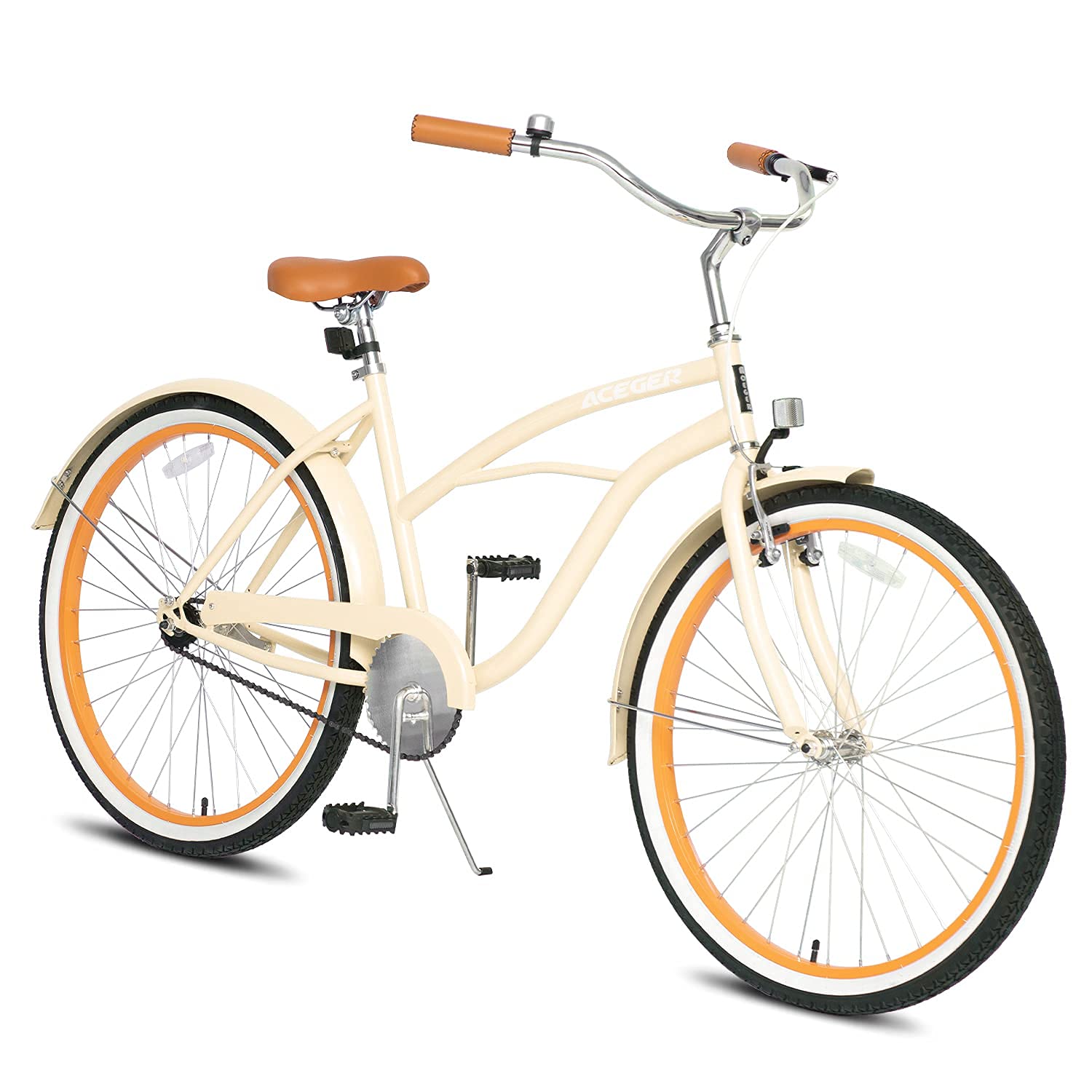 ACEGER Women's Cruiser Bike - Single Speed Beach Bicycle with Comfortable Saddle & Retro Style for Casual Riding, Commuting, and Seaside Adventures
