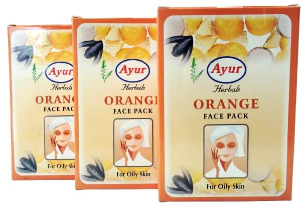 CHALING AYUR Orange Brightening Face Mask Powder - 25g (3-Pack) | Natural Glow Boosting Treatment for Dull Skin | Perfect for Spa Nights & Pre-Event Skin Prep