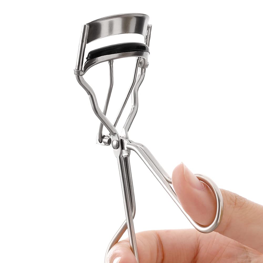 3Pcs Classic Silver Eyelash Curlers - Soft & Labor-Saving for Perfect Curls in 5 Seconds | Professional Makeup Tool for Daily Use, Bridal Makeup & Special Occasions