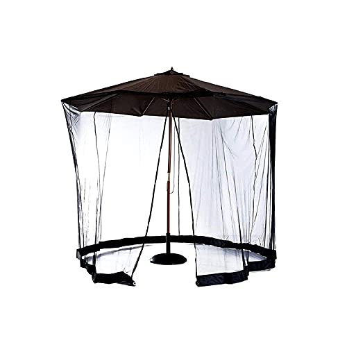 Universal Mosquito Net Canopy with Zipper Door - Adjustable Rope for Patio Umbrellas - Outdoor Insect Protection