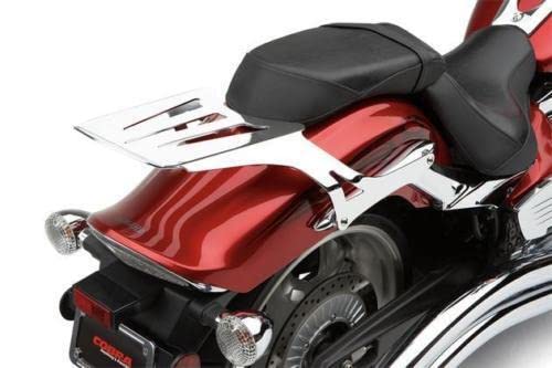 Yamaha Raider & Cobra Solo Luggage Rack Chrome #02-4265 Replacement - Heavy Duty Motorcycle Saddlebag Support for Long Rides & Touring