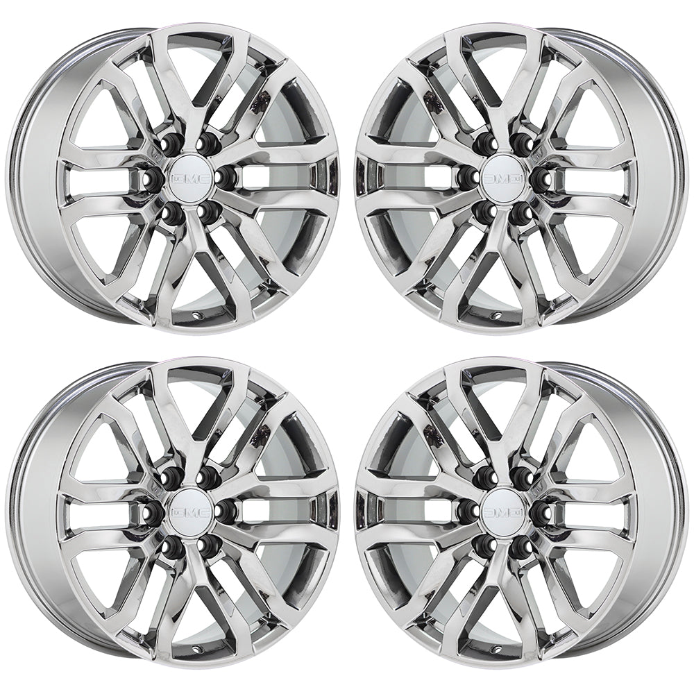 20 GMC Sierra Yukon 1500 Bright Chrome Wheels Rims - Factory OEM Set 5924 | Premium Replacement for Off-Roading, Towing & Daily Driving