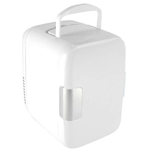 12V Mini Fridge 4L Portable Car Refrigerator - Ultra Quiet DC Freezer Cooler & Warmer for Road Trips, Camping, Office & Home Use (White)