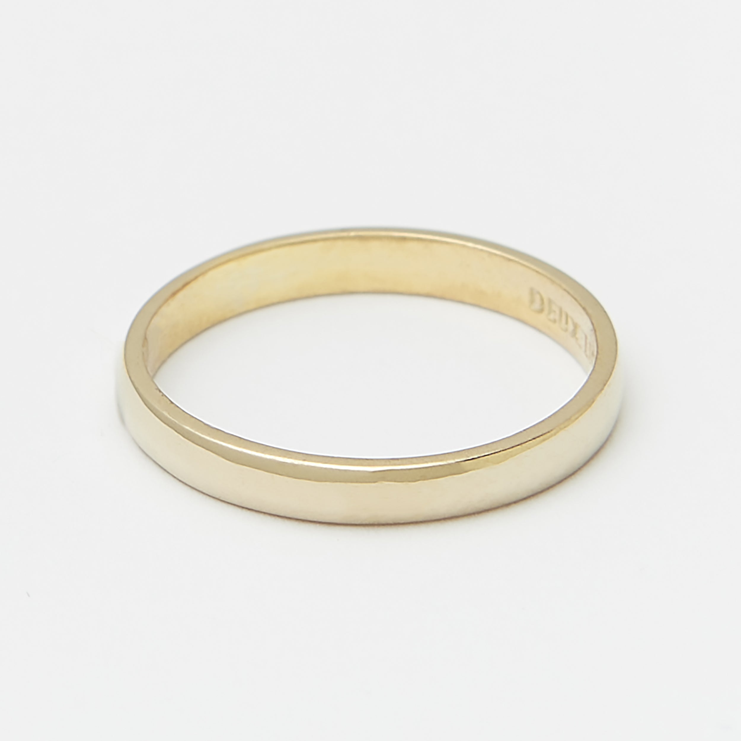 3mm Henchey Band Bombé Gold Ring for Women - Elegant Stackable Jewelry for Everyday Wear & Special Occasions