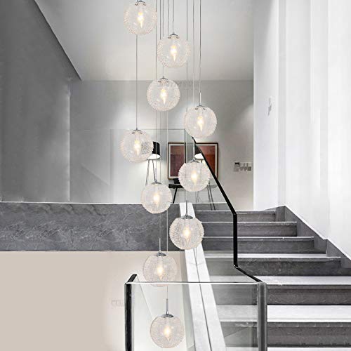 Modern LED Ceiling Hanging Light Ball Cluster Pendant - 10 Head Chandelier with White LED Suspension Lighting for Living Room, Bedroom, Hotel & Restaurant - Perfect for Dining Areas, Lounge Spaces and Commercial Decor