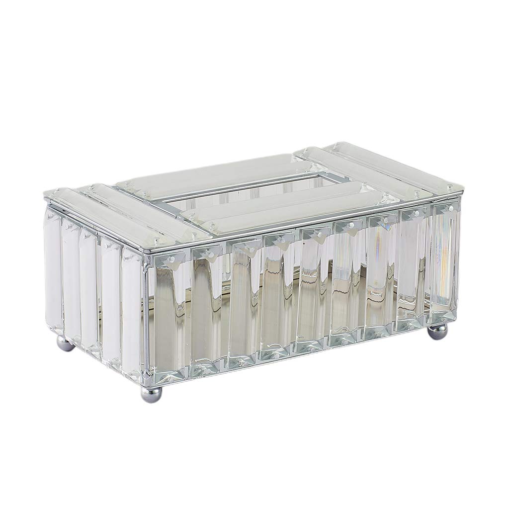 Luxury Crystal Tissue Box Holder - Elegant Silver Facial Napkin Dispenser for Bedroom, Office, Hotel & Cafe | Home Decor & Gift Idea