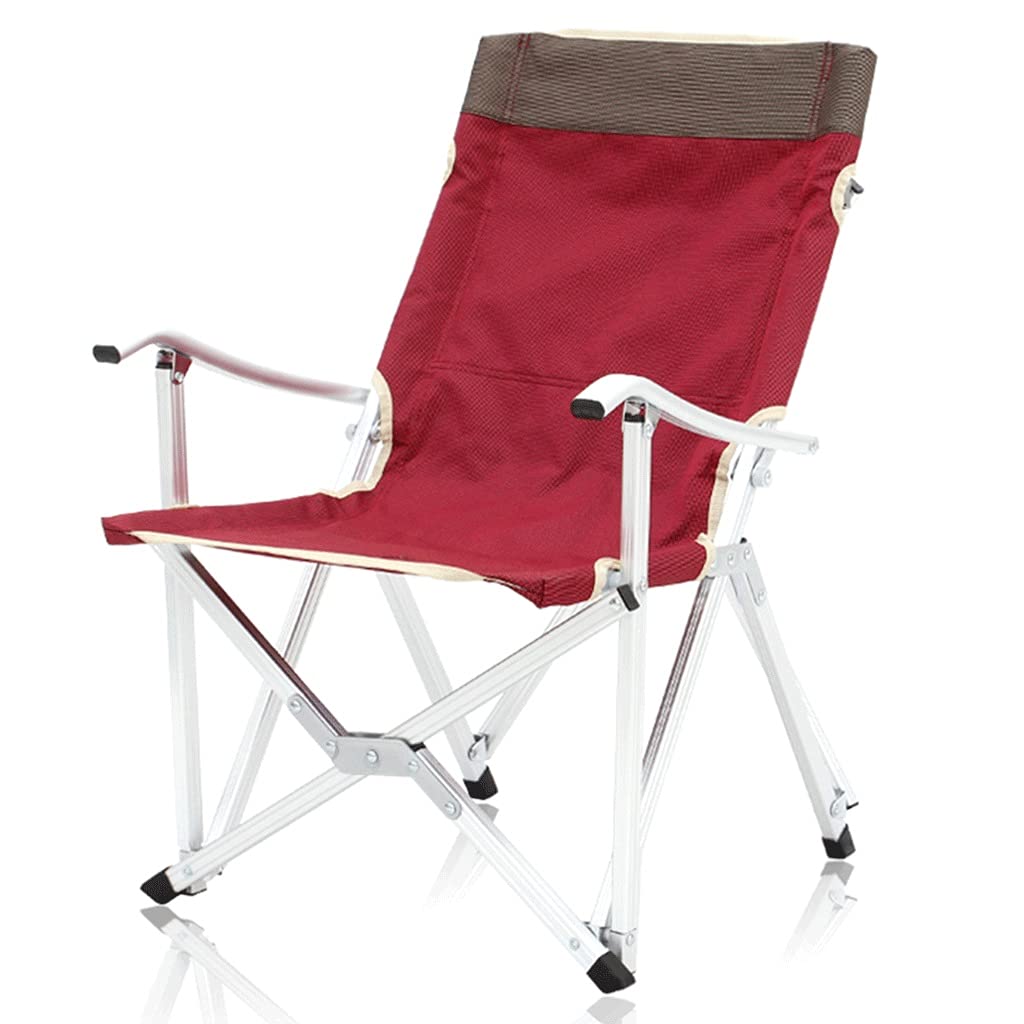 Premium Aluminum Alloy Folding Chair - Lightweight Portable for Beach, Camping, Fishing, Picnics & Outdoor Relaxation (Red, 23.4x27.2 Inches) - Perfect for Backyard, Patio, Poolside & Lunch Breaks